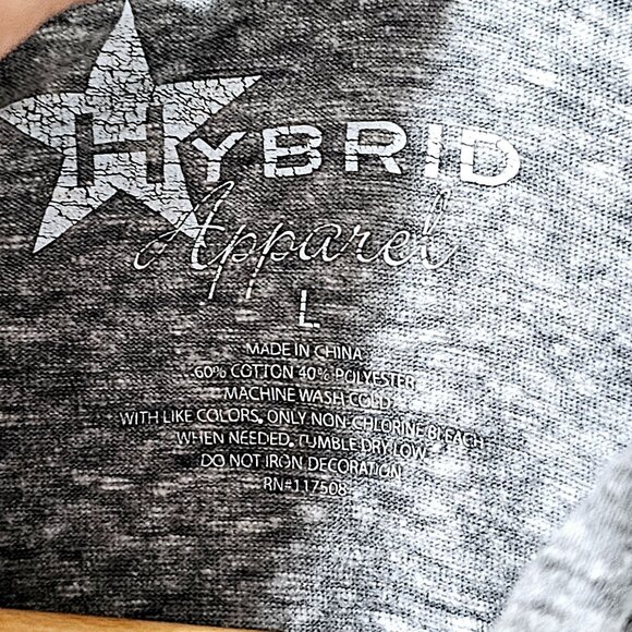 WHATEVER Graphic Gray Hoodie Sweatshirt By Hybrid Apparel L Womens~SW19.7 - Picture 2 of 3